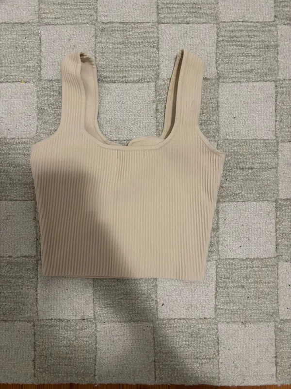 Glassons beige ribbed crop tank - Image 2
