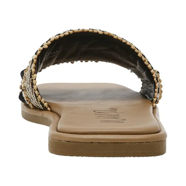 NWT Wild Pair Womens Daisyy Slide Flat Sandals Embellished Black / Natural 8M - Image 3