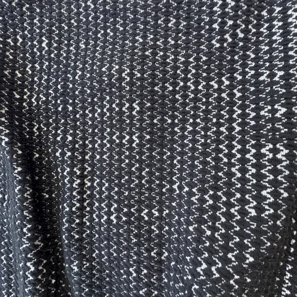 Ann Taylor Zigzag Textured Knit Front Zip Dress Womens 6 Fit & Flare Black White - Image 8