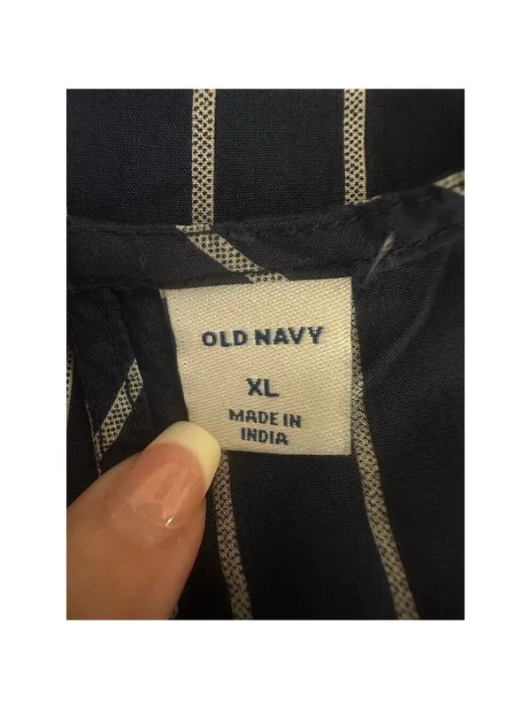 Old Navy Women's XL Blue Striped Sleeveless Tank Top Casual Summer - Image 4