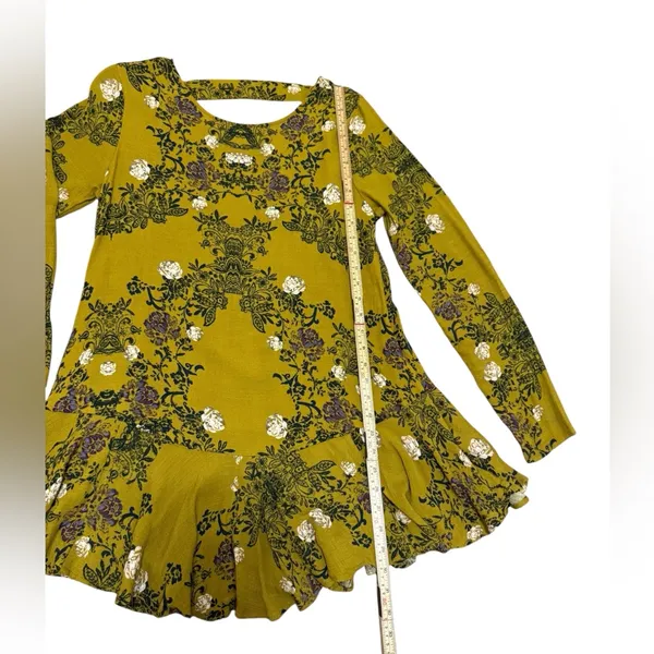 Free People Smooth Talker Tunic Top Womens S Mini Dress‎ Boho Floral Open Back - Image 7