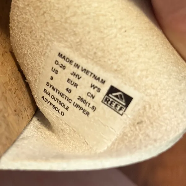 Reef Vista Hi Platform Sandals White‎ Vegan Leather Cork Slide Womens 9 Summer - Image 7