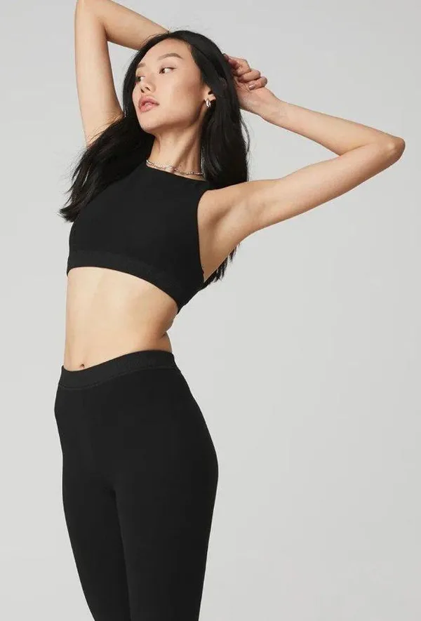 Alo ALOSOFT ICONIC 90'S BRA BLACK Size M NWT - Image 4