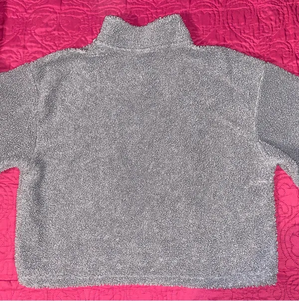 H&M Divided Grey Sherpa Quarter-Zip Pullover - Image 3
