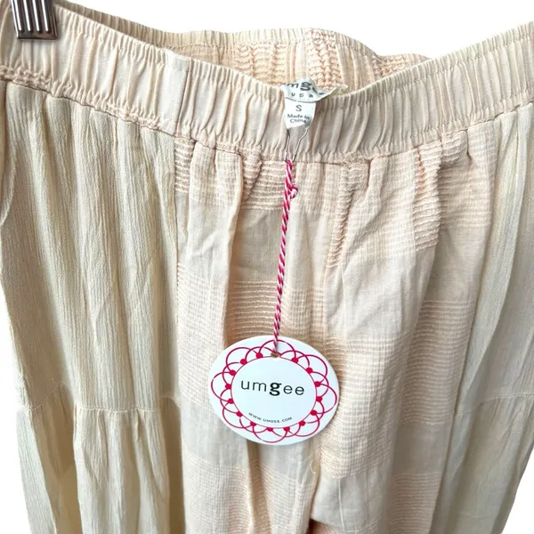 Umgee cream ivory bohemian tiered loose high waist palazzo pants harem - Image 4