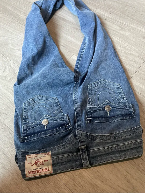 True Religion Women's Medium Blue Straight-Leg Jeans - Image 3