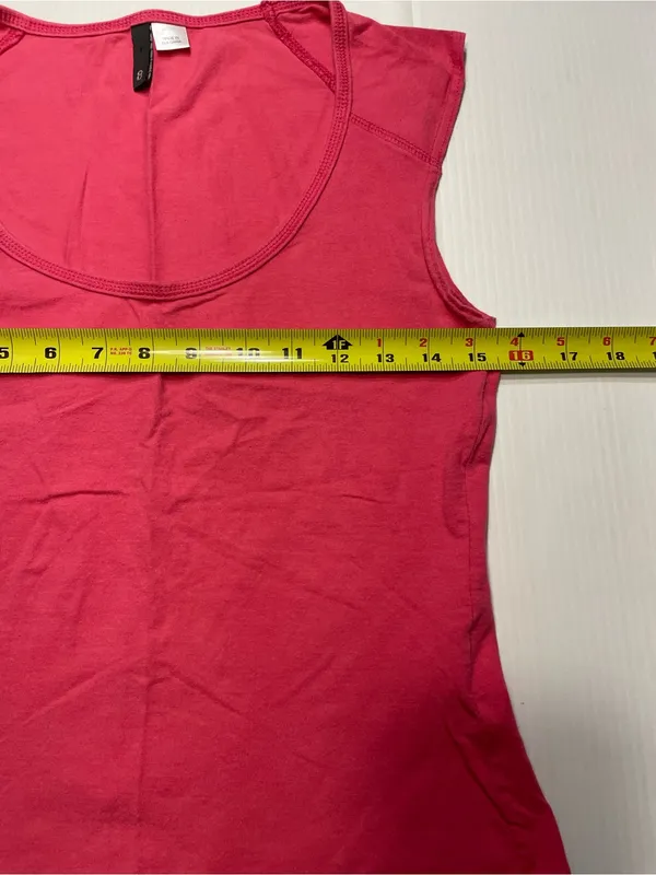 Bright Pink Scoop Neck Sleeveless Top Divided H&M Women Sz 8 Y2K - Image 3