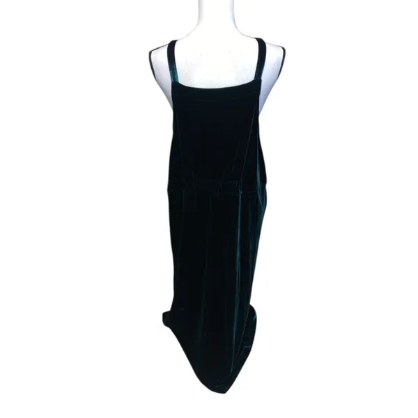 Sag Harbor Velvet Overall Jumper Dress Dark Green Vintage - Image 4