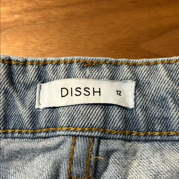 DISSH Light Blue Frayed Jean Shorts Size 12 - Image 3