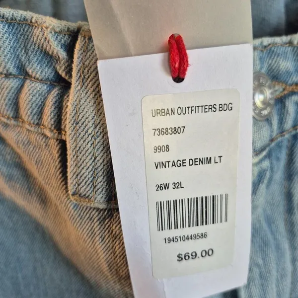BDG Womens Cargo Jeans Light Wash Skate Utility Denim 26W 32L - Image 6
