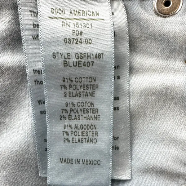 Good American Good Straight Jeans Frayed High Rise Whiskered Distressed Blue 10 - Image 4