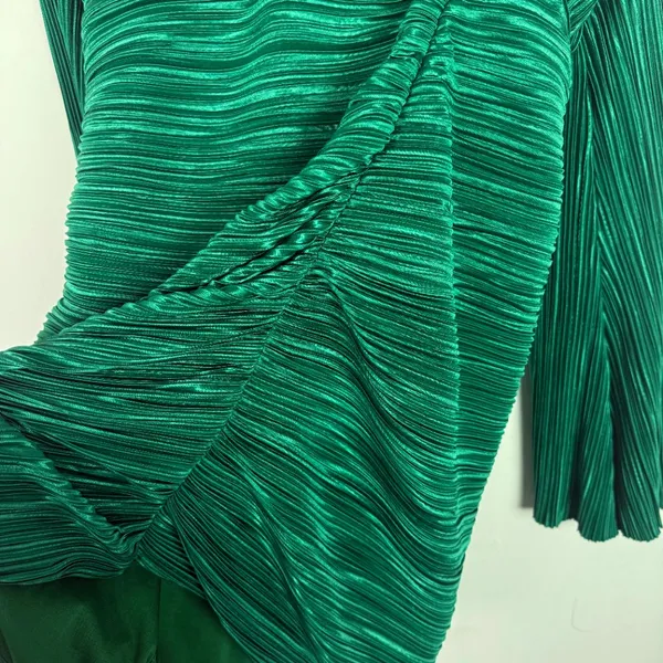 Hello Molly Hype Girl Plisse Long Sleeve Mini Dress Green US Size 8 - Image 6