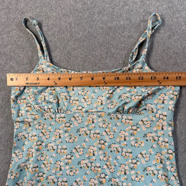 Altard State Women's Small Light Blue Floral Mini Slip Dress Adjustable Strap - Image 5