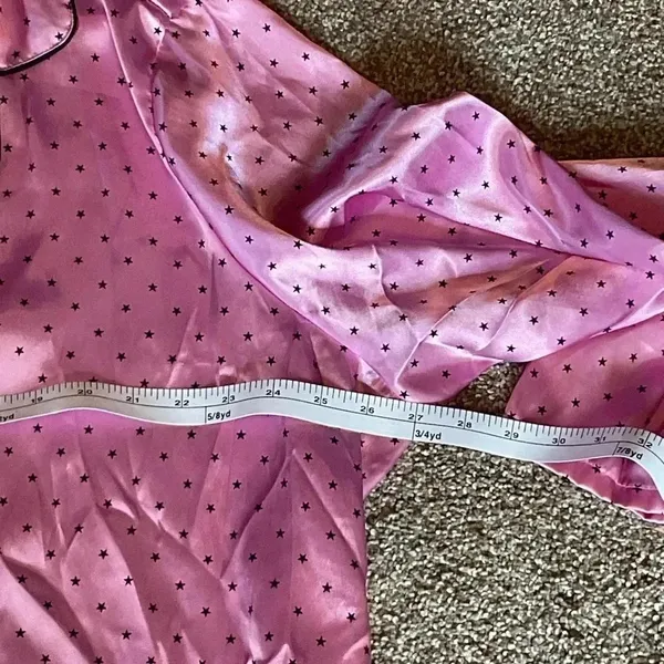 Victorias Secret Pink PJ set. Long sleeve, long pants. Pink with black stars 2x - Image 5