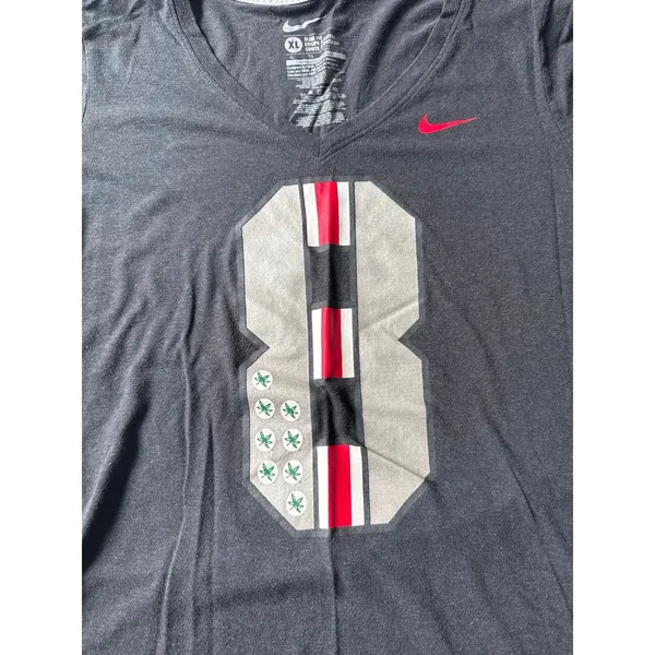 Nike Women's Black Ohio State‎ "8" Short Sleeve Tee Size XL - Image 3