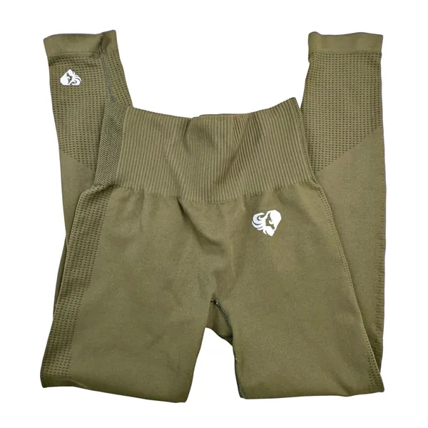 Best Power Seamless Olive Green Leggings Khaki Athlete Sports - Image 4