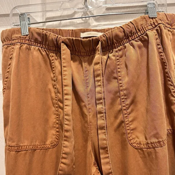 Cynthia Rowley Womens Large Rust Brown 100% Lyocell Elastic‎ Waist Jogger Pants - Image 3