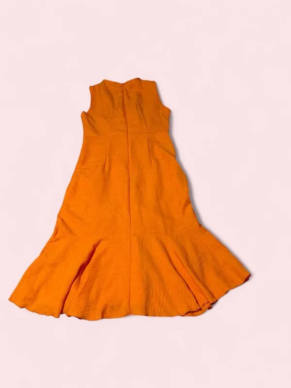 SHEIN Orange Sleeveless V-Neck Maxi Dress - Image 2