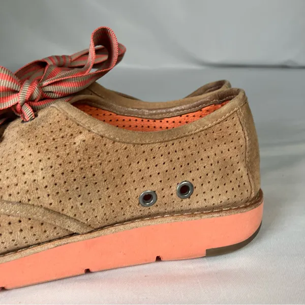 Johnston & Murphy Bree Tan Perforated Suede Lace Up Shoes Peach Womens 7.5‎ - Image 5