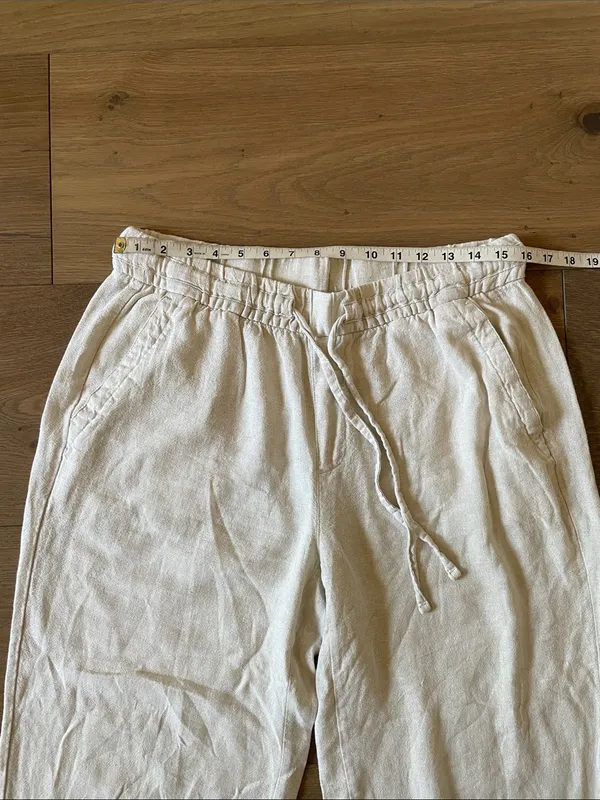 Old Navy High-Rise Wide Leg Linen Blend Pants Size Medium In Flax Linen Color - Image 4