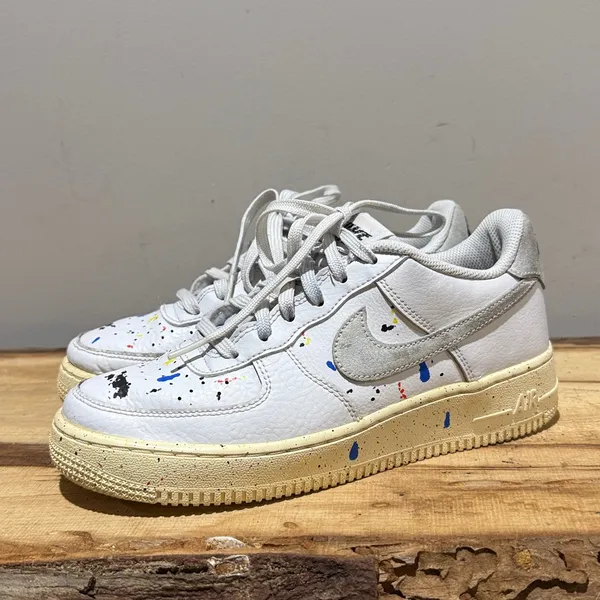 Nike Air Force 1 paint Splatter Size Youth 6/woman’s 7.5‎ B36 - Image 2