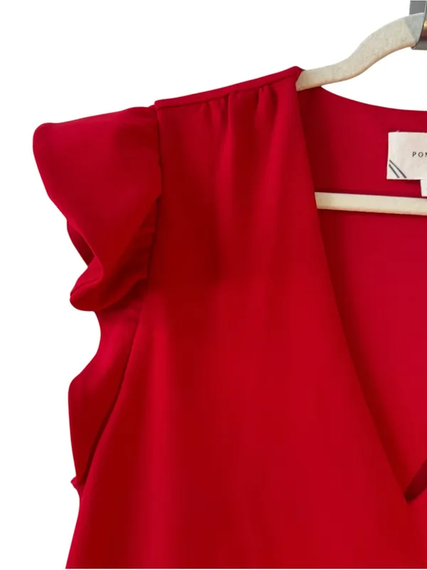 Pomander Place Tuckernuck Miko Flutter Sleeve Maxi Dress Red XL V-Neck NWT - Image 7