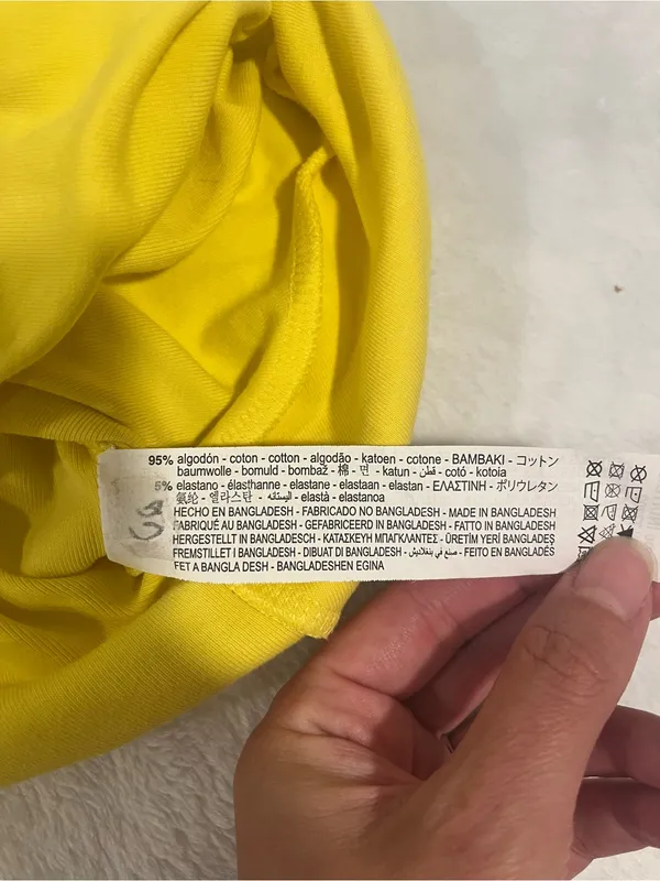 Zara Vibrant Yellow Twist Front Cropped Tank Top - Medium - Image 5