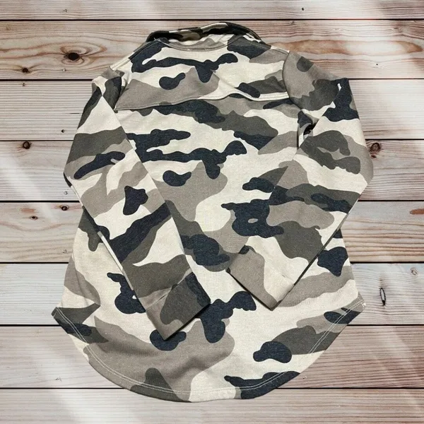 Camo Sweater Mystree Jacket S Button Outdoor Preppy Camping Western‎ Cowgirl - Image 2