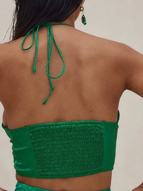 12th Tribe St.‎ Barths Emerald Jacquard Crop Top Emerald Green - Image 7