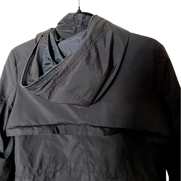 Banana Republic Black‎ Lightweight Hooded Rain Coat Jacket Women's Small GUC - Image 7