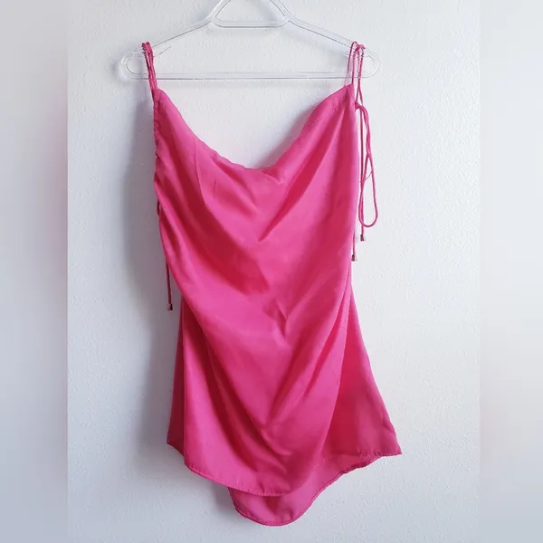 Free People Hattie Silky Tunic Hot Pink - Image 2