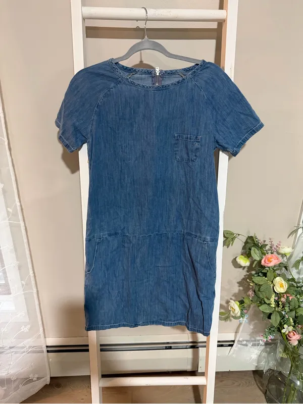 Mavi Indigo Short Sleeve Denim Shift Dress - Image 2