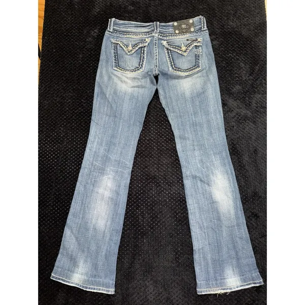 Miss Me Womens Bootcut Jeans Medium Wash Embroidered Studded Mid Rise Sz 29 - Image 8