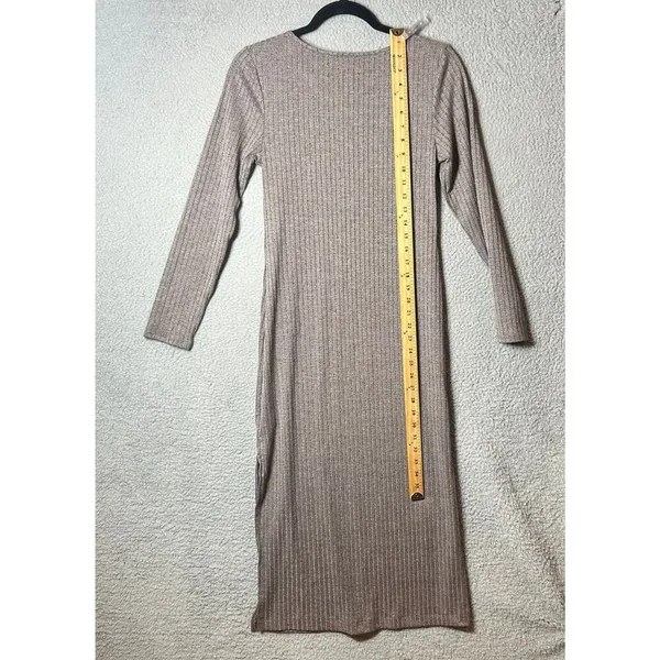 A New Day Womens Dress S Brown‎ Asymmetric Front Ribbed Maxi Dress NEW - Image 4