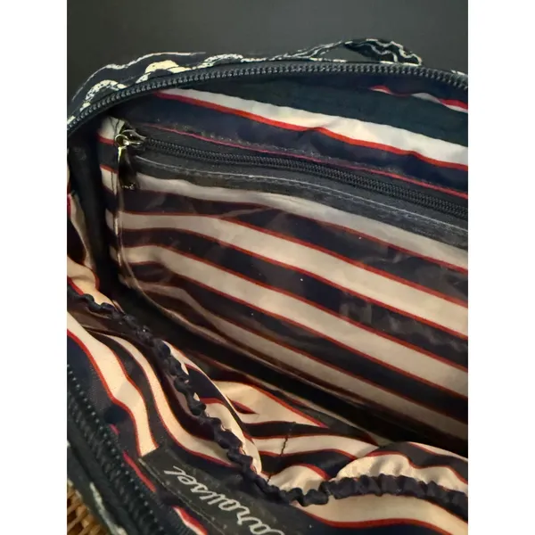 Lug Carousel Convertible Crossbody Belt‎ Bag Navy Wavy Quilted Travel Purse - Image 8