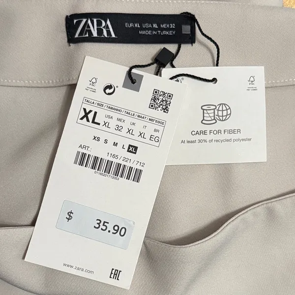 Zara Front Bow Tie Micro Mini Ruffle Skirt Skort Coquette Preppy Minimalist - Image 5