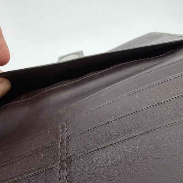 Coach Signature C Slim Brown Coated Canvas Leather Wallet - Image 6