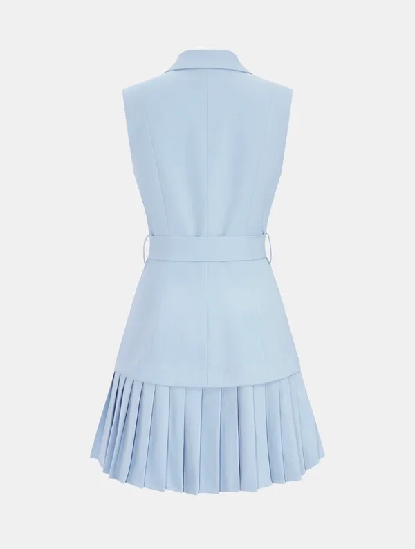 Commence Belted Pleated Sleeveless Blazer Dress - Image 2
