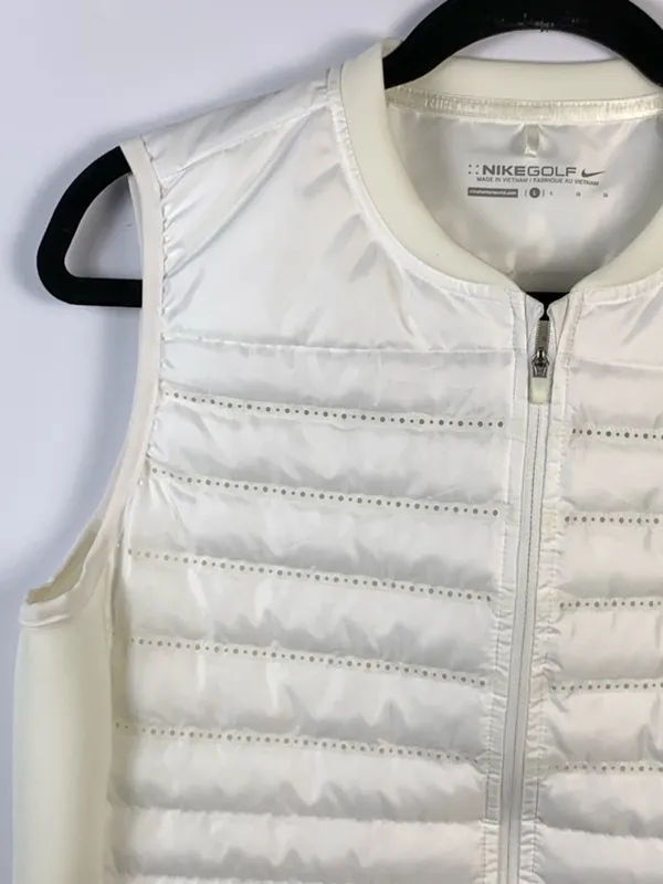 Nike AeroLoft Womens Golf Vest Large White Quilted Full Zip Lightweight - Image 6