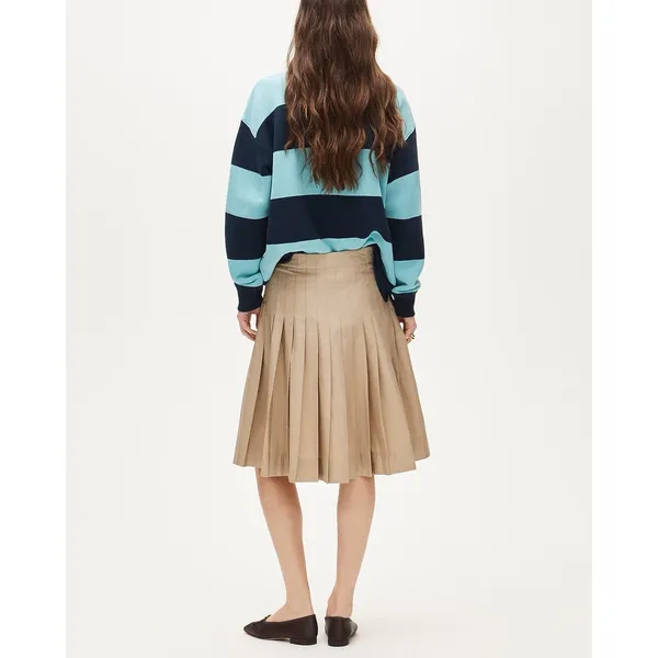 J.Crew NWT Pleated Skirt in Cotton Poplin Size 6 Washed Hazelwood Tan $178 New - Image 2