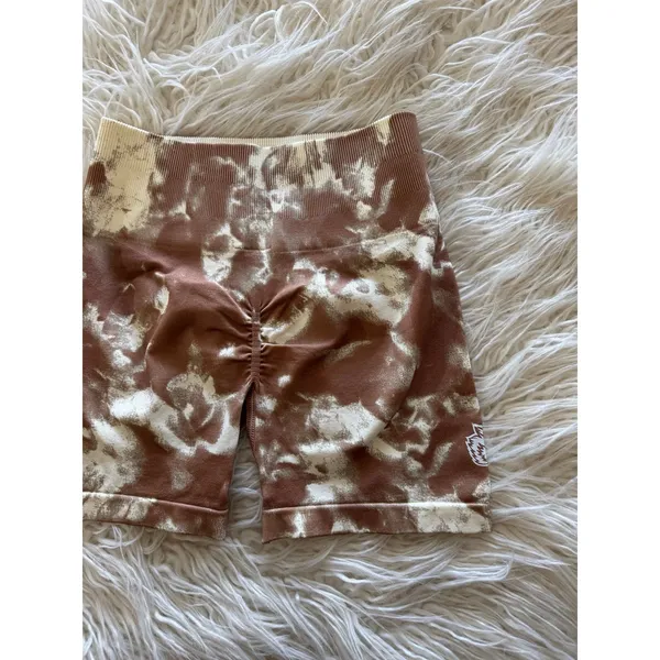 Darc Sport Seamless Everson Training Shorts Desert Rose Cream Jumbo Marble Small - Image 7