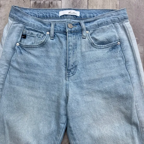 Kancan Jeans‎ Light Wash Distressed Jeans Sz 5/26 Raw Hem High Rise Denim Boho - Image 7