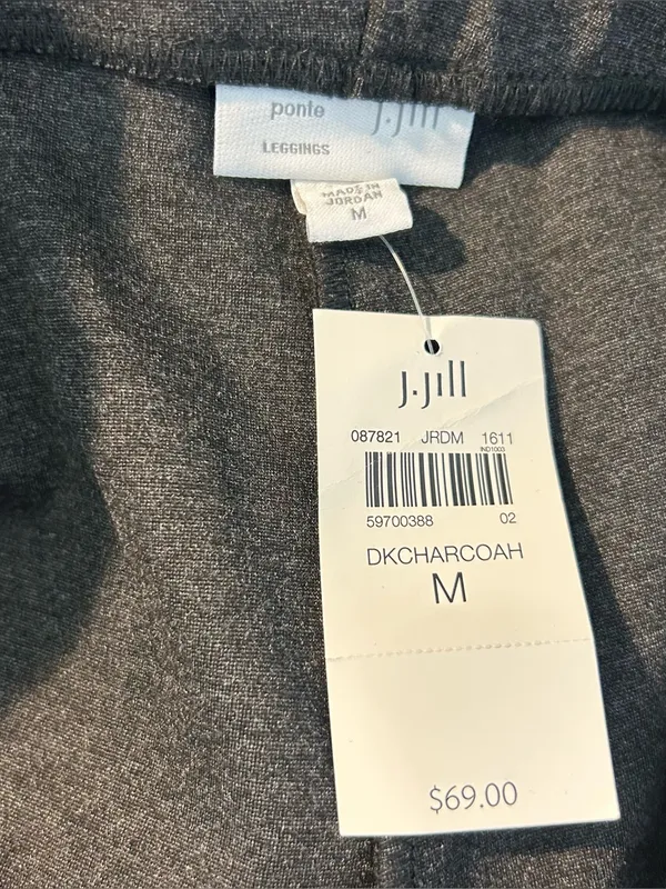 NWT J. Jill Grey Ponte Pull On Stretch Pants Leggings Elastic Waist Size Medium - Image 8