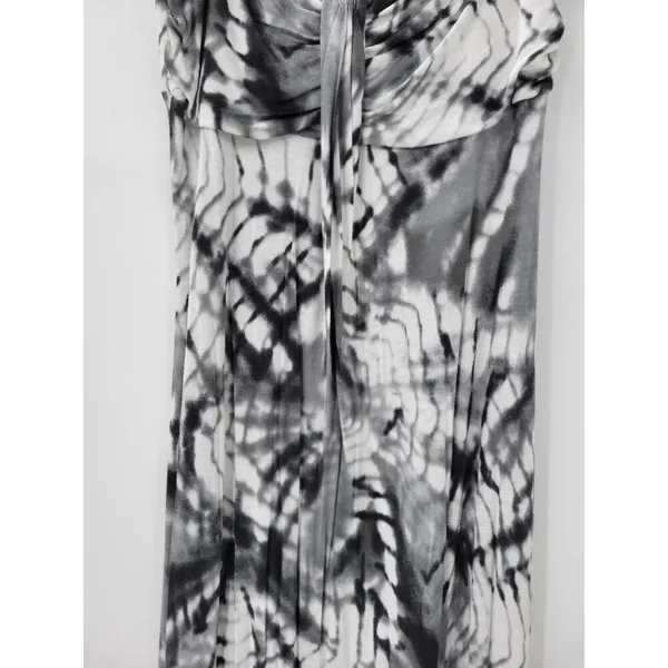 Hula Honey Womens Dress Medium Gray White Tie Dye Strapless Maxi Summer Beach - Image 12