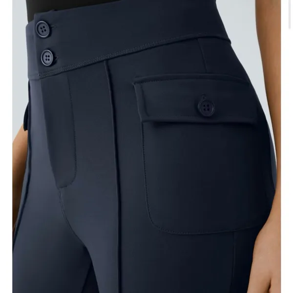 Halara SculptKnit High Waisted Side Flap Pocket Flare Casual Cargo Pants - Image 3