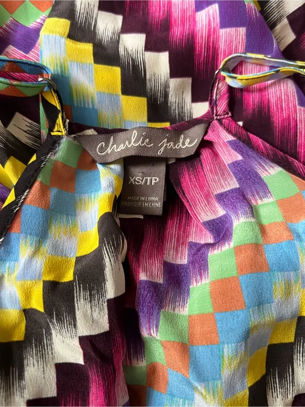 Charlie Jade Multi-Color Chevron Wrap Sundress - Women Size:XS - Image 6