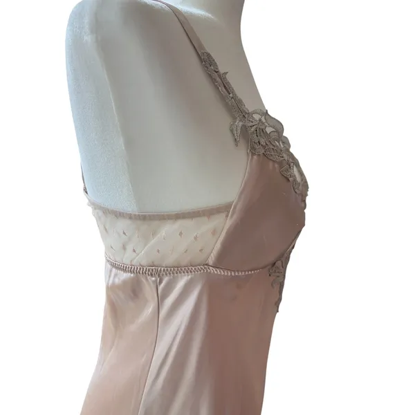 FLORA by Flora Nikrooz Women's Stella gown almond slip dress, size M - Image 4