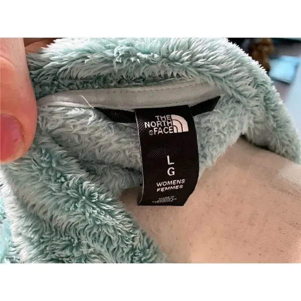 North face green fip up fleece jacket comfy and cozy - Image 3