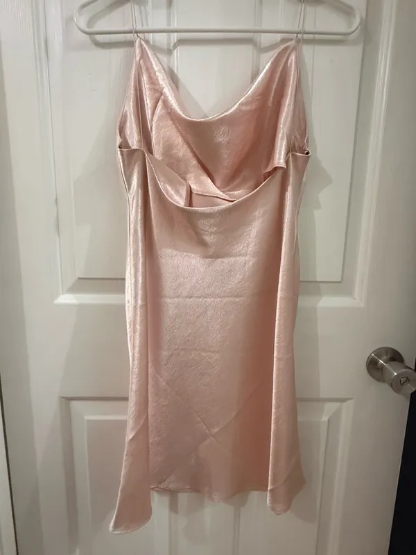 Shop Priceless Pink champagne silk dress - Image 2