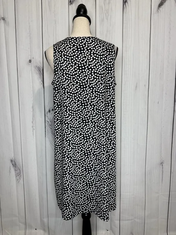 Annalee + Hope Women's Black White Sleeveless Dress Size Large Polka Dot - Image 7